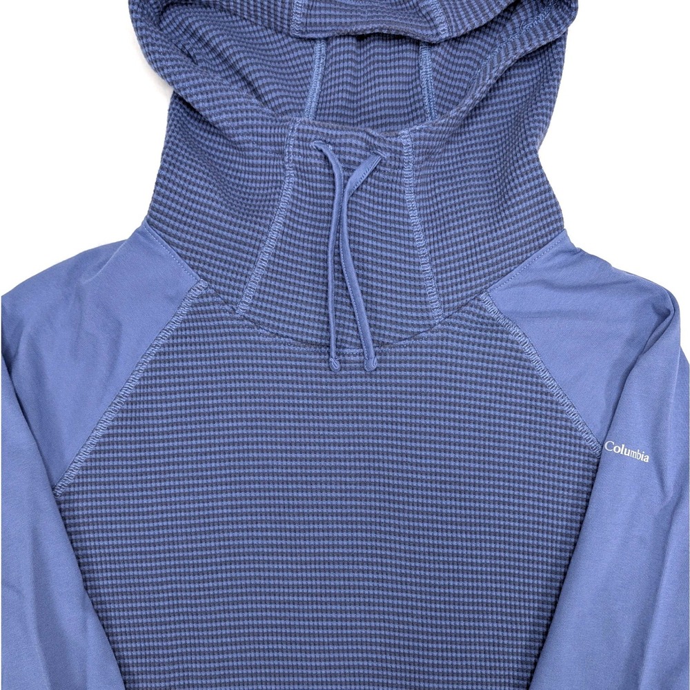 Columbia Kids Blue Houndstooth Hooded‎ Long Sleeve Pullover Top Size L